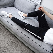 Spring stretch hole 9 nine-point jeans mens Korean slim small pants trend mens beggar mens pants