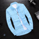 Summer long-sleeved plaid shirt men's Korean version slim youth white shirt trendy men's shirt jacket men