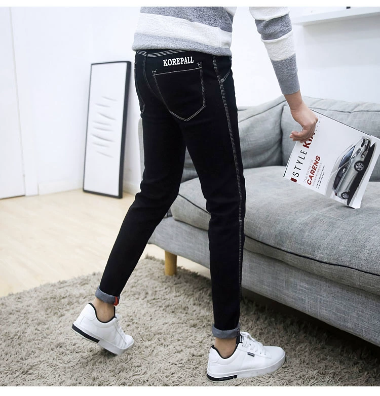 Mùa hè đen kéo dài chín điểm quần jeans nam phiên bản Hàn Quốc của quần tu luyện 9 điểm chân quần thủy triều nam mỏng phần quần nam - Quần jean áo nam đẹp