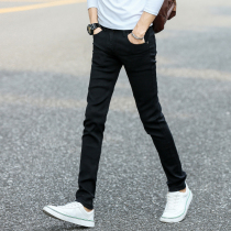 Summer stretch black jeans mens Korean slim-fit small pants trendy mens spring and autumn long tide brand mens pants