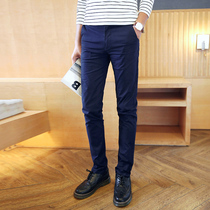 Summer black overalls mens Korean slim casual pants suit pants small feet Harun pants trend mens pants mens pants