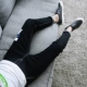 Mùa thu đen 9 điểm quần jeans nam Phiên bản Hàn Quốc của quần lọt khe quần thủy triều nam thường co giãn 9 điểm quần nam quần áo thể thao nam