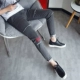 Mùa hè đen kéo dài chín điểm quần jeans nam Phiên bản Hàn Quốc của quần lọt khe xu hướng quần áo nam 9 điểm quần nam - Quần jean quần jean nam đẹp