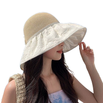 Summer sun hat childrens new shading sunscreen fisherman hat breathable hollowed-out large peak trendy ocean gas tide