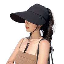 Sunhat Womens summer bicycling sunscreen Anti-UV wind Wind Without Flipping Fashion Double Ice Silk Big Hat Visor Sunhat