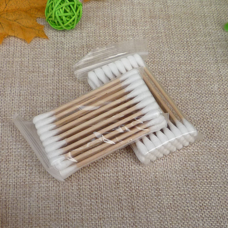 Disposable sanitary cotton stick double head small packaging makeup cotton stick cotton stick wood stick cotton stick 24 * 32