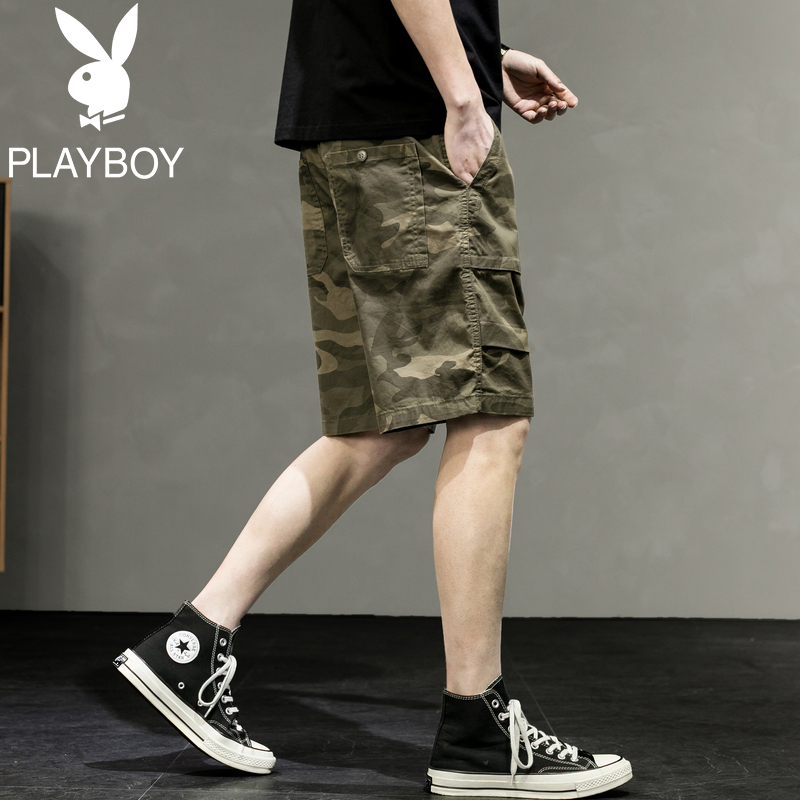 Playboy quần short nam mùa hè lỏng ngụy trang năm điểm quần xu hướng đầy đủ các quần âu hợp thời trang quần bảo hộ lao động