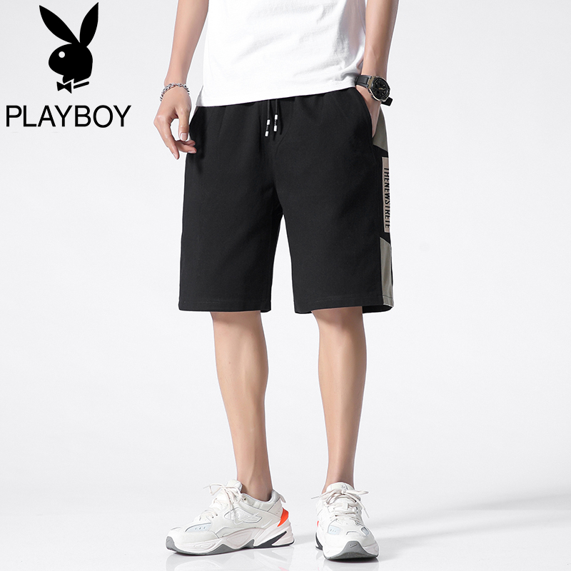 Playboy quần short bình thường của nam giới mùa hè Hàn Quốc phiên bản của xu hướng quần lỏng lẻo của nam giới mỏng bên ngoài mặc ingons năm điểm quần