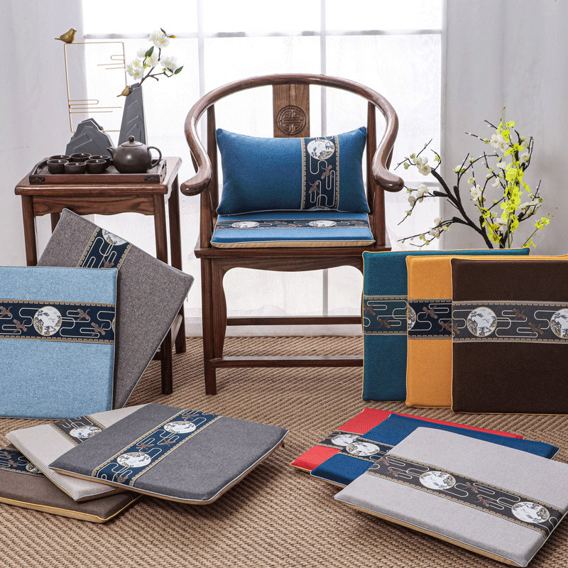 Mahogany sofa cushion solid wood chair cushion Taishi chair new Chinese tea chair ring chair non-slip cushion four seasons universal