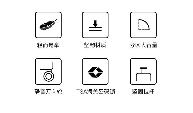 奥康 静音万向轮拉杆箱 20寸 加厚PC材质 可登机 图3