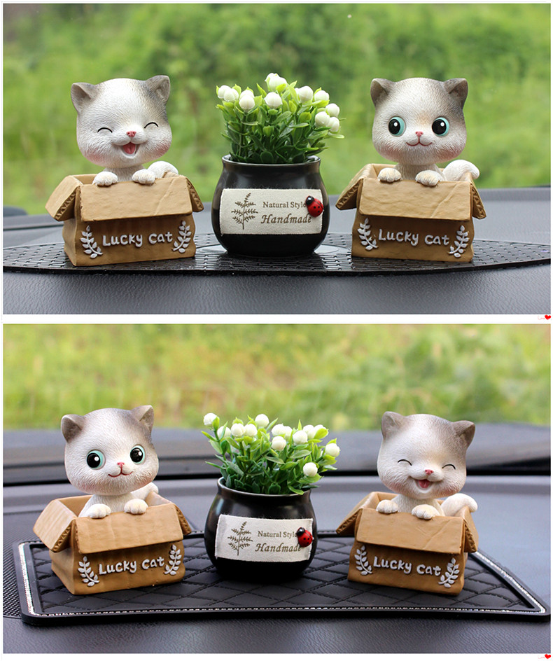 【中国直邮】 RAMBLE 车载摇头摆件 喵小乐A款 呆萌幸运猫