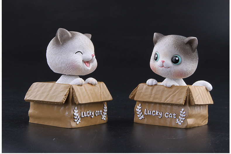 【中国直邮】 RAMBLE 车载摇头摆件 喵小乐A款 呆萌幸运猫