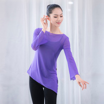 Dance clothing female adult body training clothing gauze elastic mesh ballet long classical dance practice jacket