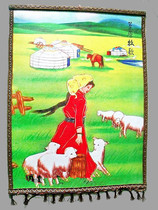 Mongolian ethnic handicrafts gift decorative painting Wool felt painting pure handmade 60*80 cm