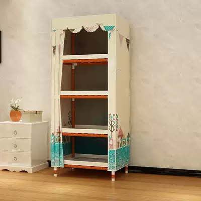 Multi-layer simple wardrobe Household bedroom modern simple cloth cabinet rental room strong and durable reinforced thickened thickened
