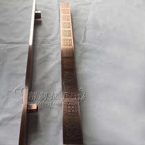 Glass door handle Chinese antique wood door handle bronze carved glass door handle custom