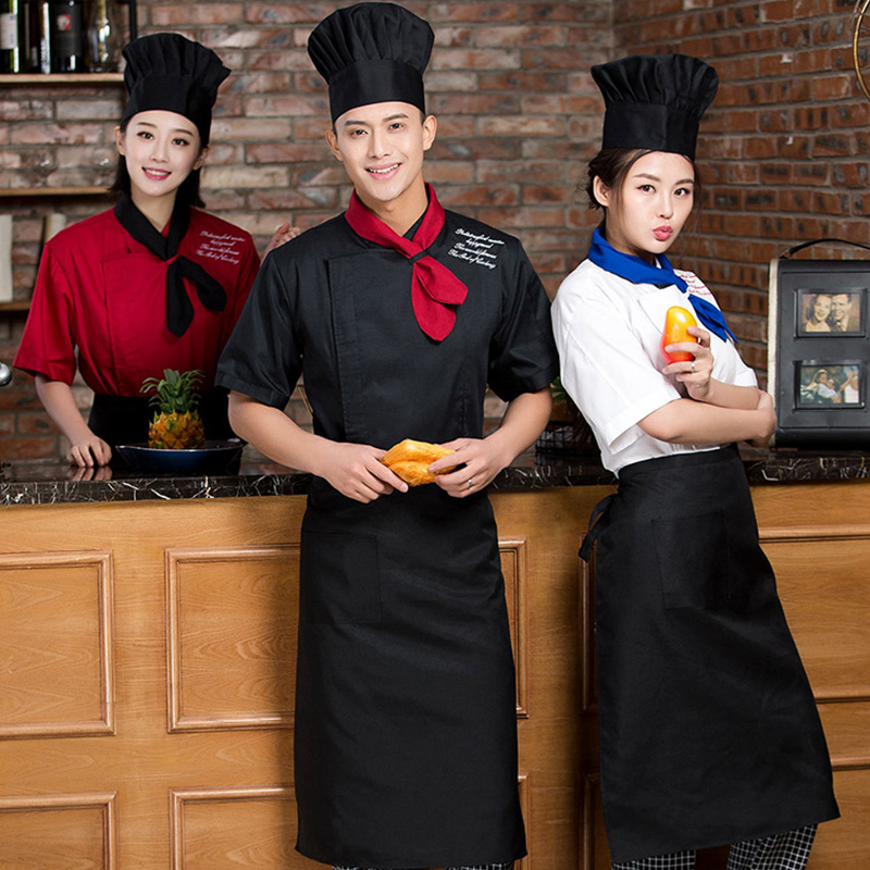 workclothes Chef của ngắn tay mùa hè đàn ông mỏng và phụ nữ vỗ béo tăng bếp khách sạn bếp ăn của nướng quần áo