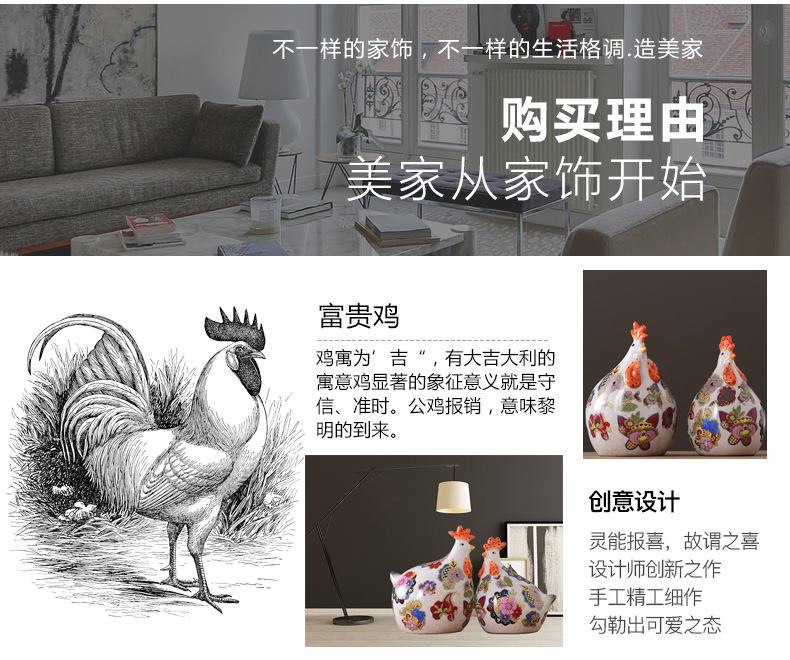 American pastoral originality made pottery and porcelain goo goo chicken place large animals home sitting room adornment wedding gift