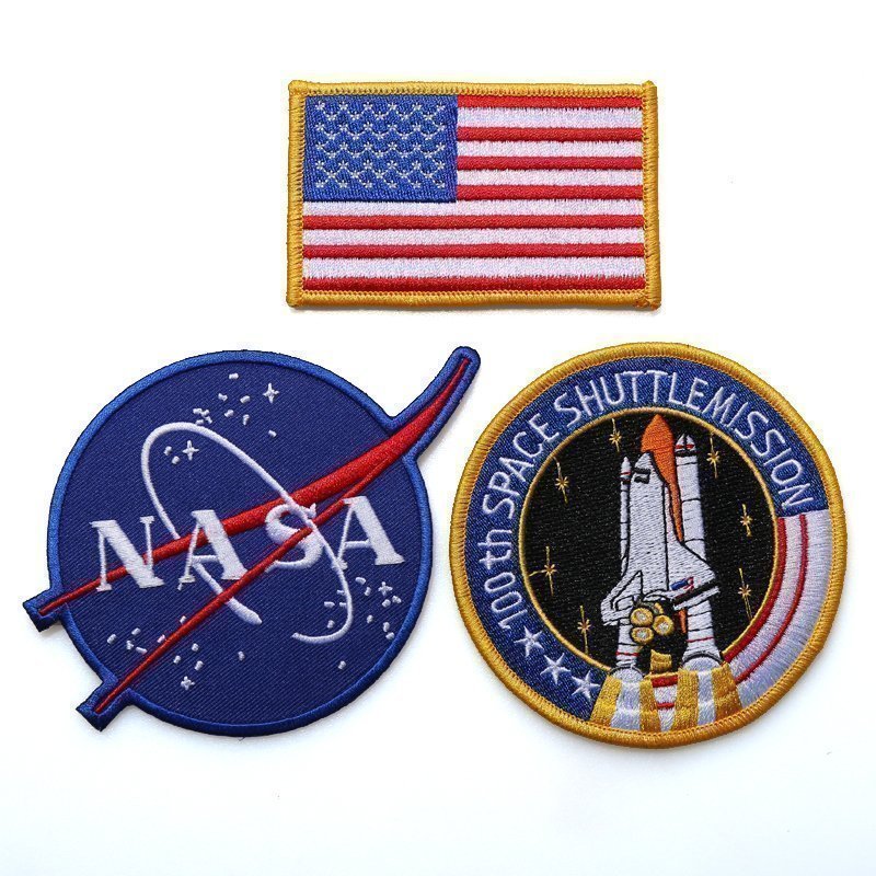 ma1 NASA armband flag chest patch NASA flight jacket Apollo Embroidered velcro Set