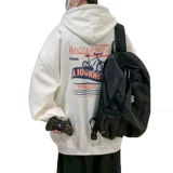 Tide, демисезонная толстовка с капюшоном, трендовые джинсы с начесом, куртка, оверсайз