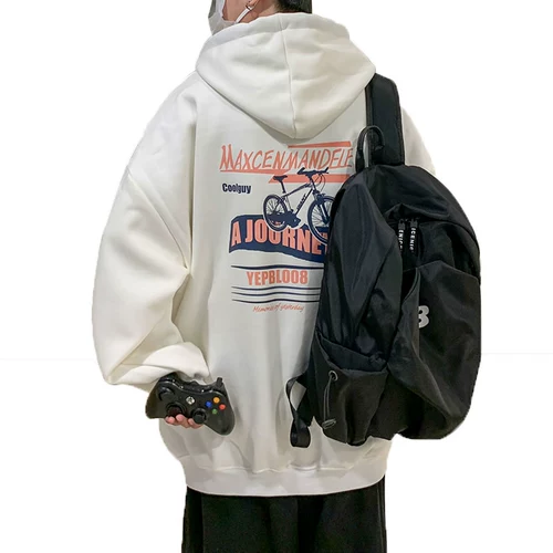 Tide, демисезонная толстовка с капюшоном, трендовые джинсы с начесом, куртка, оверсайз