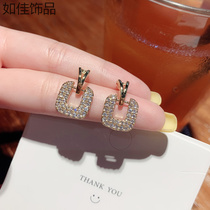 Silver tinder sleeping free from picking up for winter earrings woman autumn winter style 100 lap earrings 2022 new wave net red