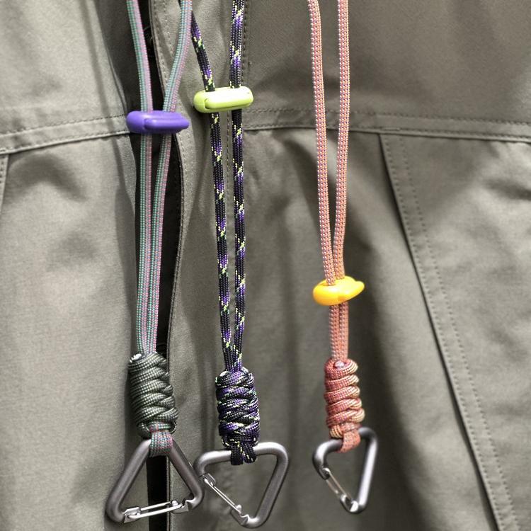 Paracord Braided Outdoor Neck Strap, Adjustable Keychain, Anti-Lost Long Rope, Mountain-Style Clothing Accessory Lanyard