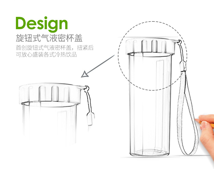 Cúp nước Cốc nhựa di động Cúp quảng cáo Logo tùy chỉnh In cốc quà tặng Nam và nữ Sinh viên hàng loạt Đơn giản bình nước thủy tinh