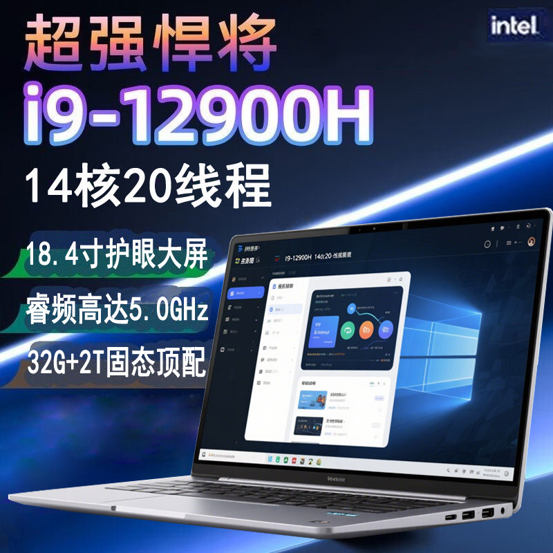 Новый ноутбук Intel Core i9 с защитой глаз высокой четкости для студентов, играющих в офисную биржевую игру God of War