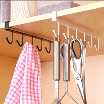 Wrought iron cabinet storage rack multifunctional adhesive hook wardrobe zheng li jia kitchen incognito free adhesive hook 6 Hook