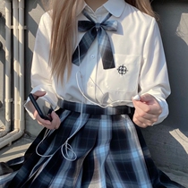 Noli Ye Sakura Sui Card House Original JK shirt uniform embroidery pill long sleeve loose white shirt basic model