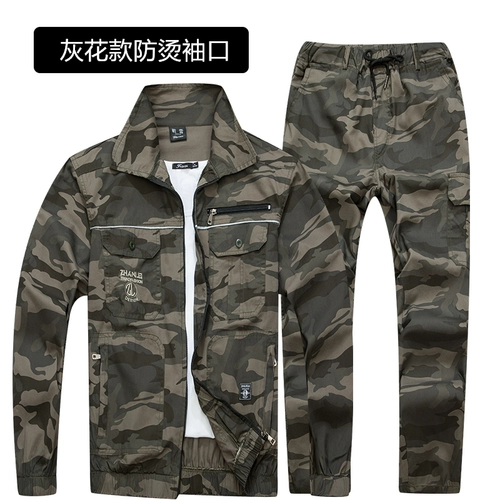 Летний износостойкий хлопковый тонкий камуфляжный комбинезон, защита от ожогов