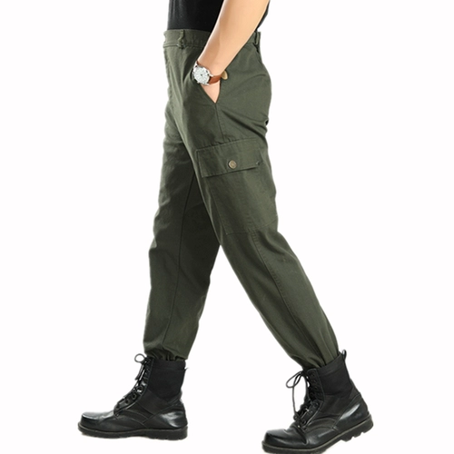 Мужские хлопковые износостойкие штаны для работы, увеличенная толщина, свободный прямой крой