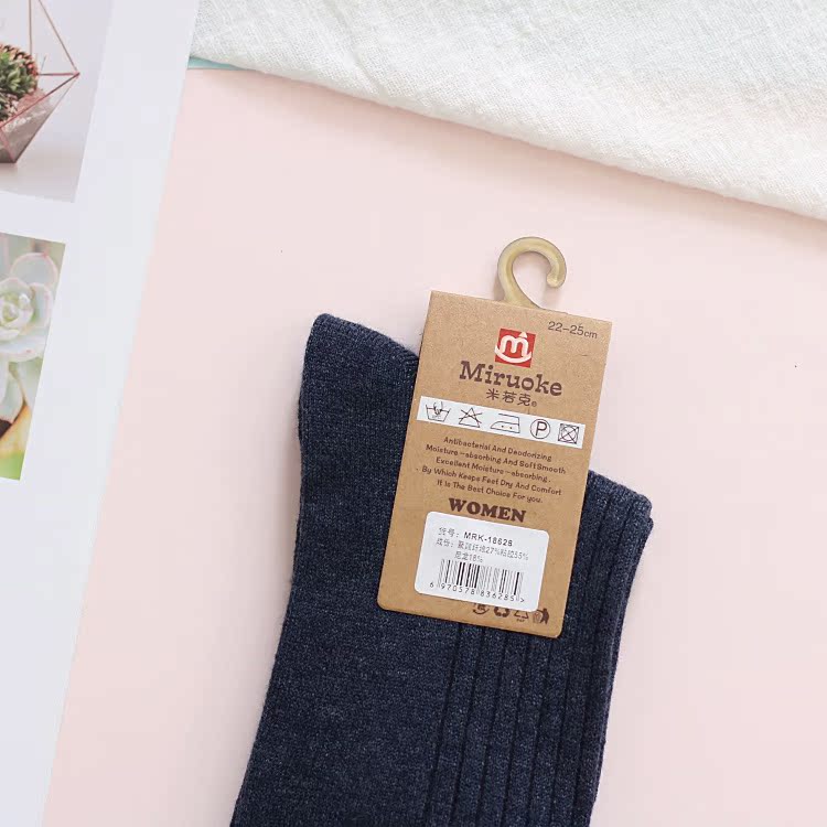 Mirok mùa thu và mùa đông tất nữ Yun mềm nhung mềm mại và thoải mái vớ cotton ấm vớ vớ cọc đứng Phiên bản Hàn Quốc của vớ retro vớ nike chính hãng