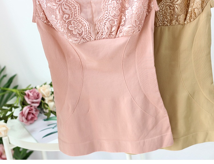 Bộ đồ bó sát cơ thể của Sedna 368 áo ngực lụa lụa cổ chữ V gợi cảm khoe eo thon eo eo nữ vest áo nâng ngực