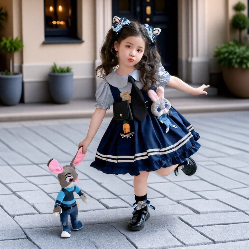 [Must-Choose for Vacation Travel] Judy Rabbit Police Officer Kidsren's Cosplay Costume, Lolita Princess Dress, Baby Performance Costume