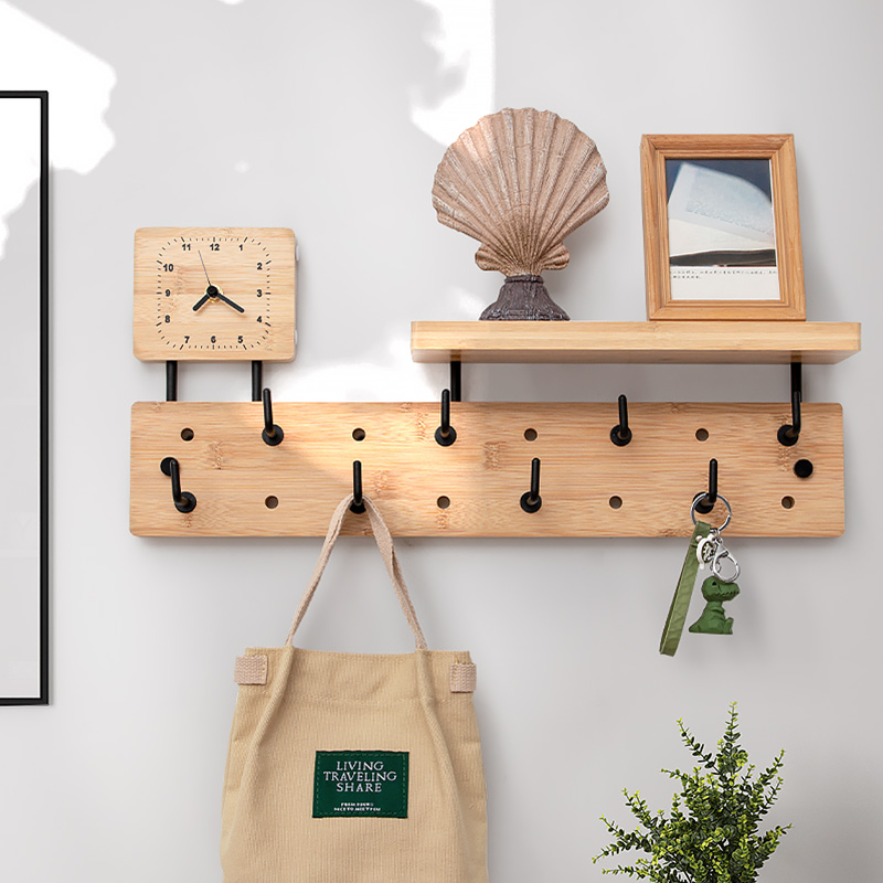Hanging hanger wall-mounted wall-style shelve for home entrance door wall Xuanguan wall clothes hat rack hanging bag clothes hanger