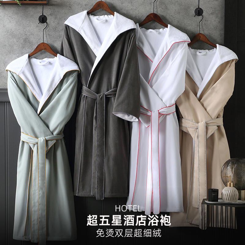 Five-Star Hotel Bathrobes for Men and Women Are More Absorbent Than Pure Cotton Bathrobes, Hooded, Suitable for Bathing and Swimming, Thickened and Suitable for All Seasons Five-Star Hotel Bathrobes for Men and Women Are More Absorbent Than Pure Cotton Bathrobes, Hooded, Suitable for Bathing and Swimming, Thickened and Suitable for All Seasons