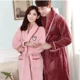 Cặp vợ chồng áo choàng tắm flannel đồ ngủ cotton khách sạn áo choàng nam và nữ mùa đông dày san hô lông cừu đôi áo choàng dài áo choàng lông cừu