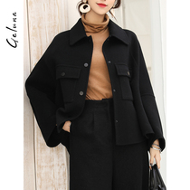 Small double-sided wool coat womens 2020 new black short wool coat womens zero cashmere autumn thin