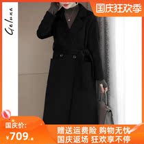 Large size double-sided velvet coat womens long Korean version 2021 new autumn and winter high-end zero cashmere double-sided woolen coat women