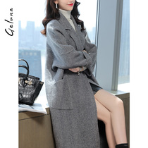 2020 new double-sided wool coat womens medium and long womens alpaca wool high-end double-sided zero cashmere coat womens autumn and winter