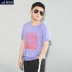 Quần áo bé trai mùa hè 2019 mới quần áo trẻ em mập mạp tay áo ngắn nước ngoài bé trai lớn nửa bé trai tay áo mùa hè - Áo thun áo phông bé gái dễ thương Áo thun