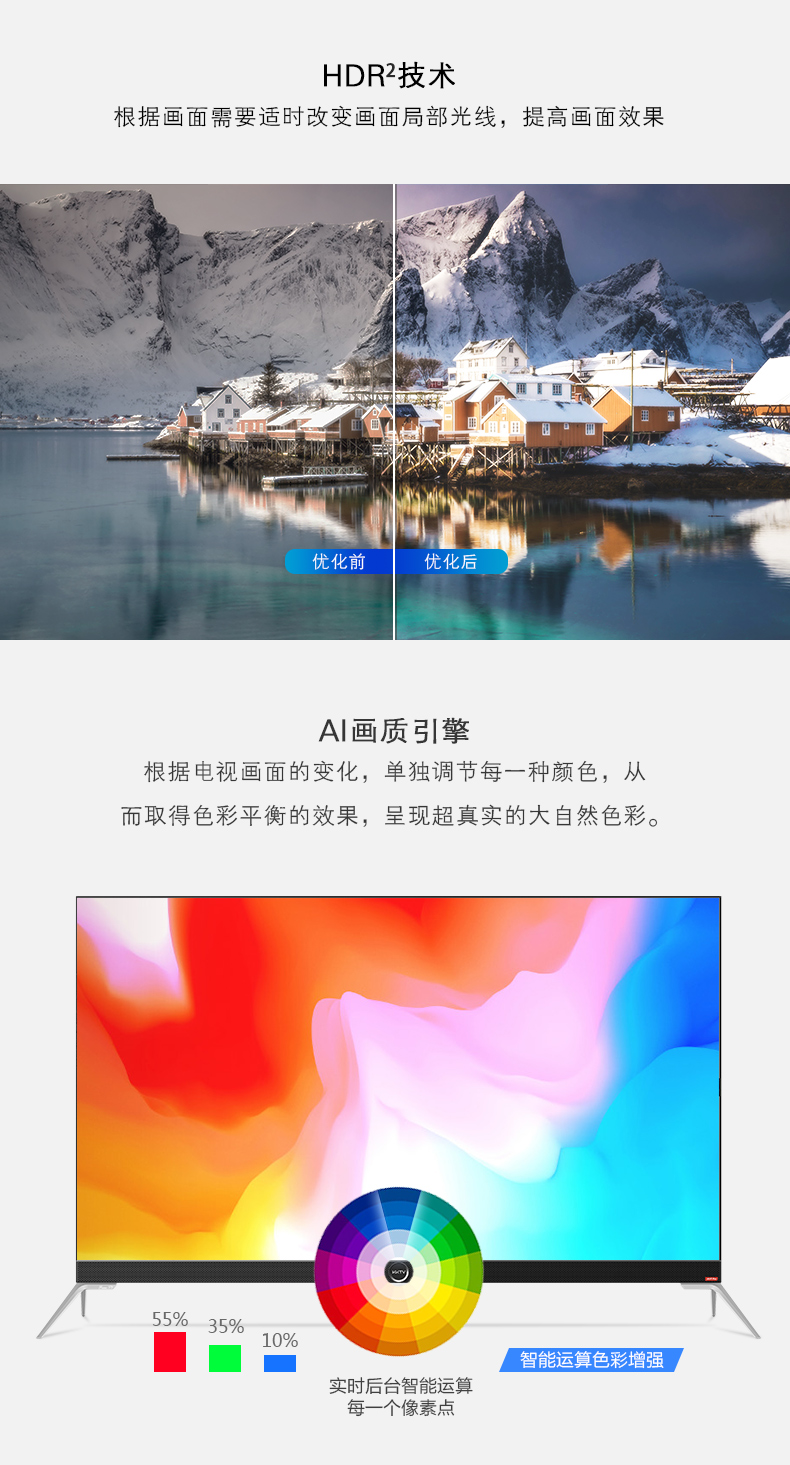 kktv U55X2 55英寸 全面屏4K超高清智能电视 图6