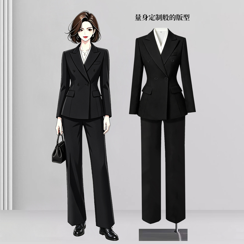 Black Blazer for Women, Spring and Autumn, High-End, Professional, Suitable for College Students, Interview Attire, Formal Wear, Elegant Workwear Suit