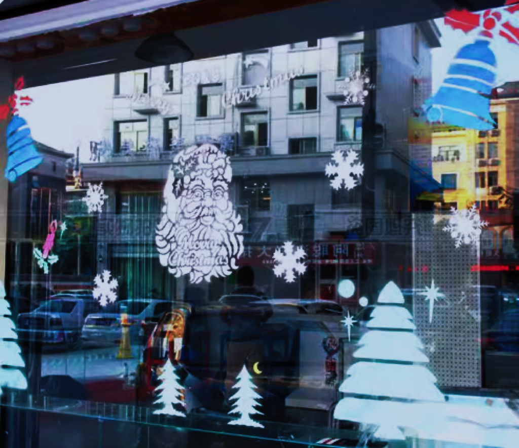 Christmas Glass Spray Old Man Snowflake Stencil Pattern Christmas Tree Color Sprayer store window Spray painting-Taobao