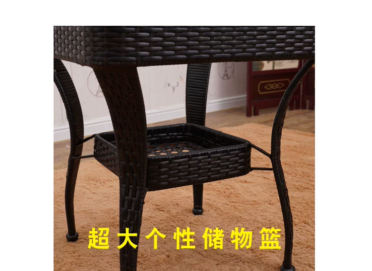 Wicker ghế bàn cà phê ba bộ ghế chủ tịch ban công bảng và ghế dệt ghế năm mảnh ngoài trời đồ nội thất patio rèn sắt phòng chờ ghế