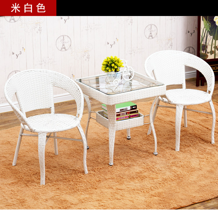 Wicker ghế bàn cà phê ba bộ ghế chủ tịch ban công bảng và ghế dệt ghế năm mảnh ngoài trời đồ nội thất patio rèn sắt phòng chờ ghế ghế ban công