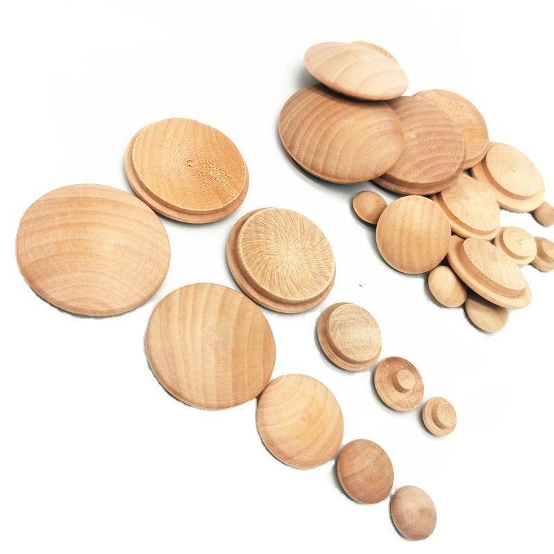 Beech Wood Stairs Decorated Wood Cover Rubber Wood Stairs Screw Holes Universal Cover Type Nut Stairway Size Wood Button One Pat A Pack