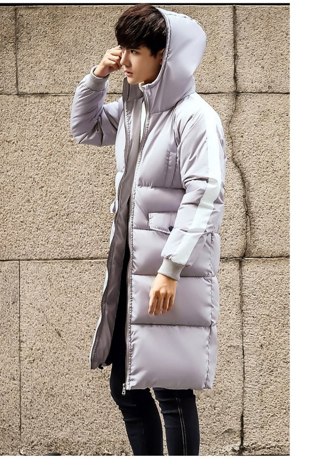 Áo khoác nam mùa đông có đệm ấm, áo trùm đầu dài phần cotton trẻ trung Phiên bản Hàn Quốc của áo khoác mỏng xu hướng quần áo cotton áo khoác vest nam
